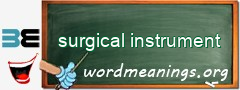 WordMeaning blackboard for surgical instrument